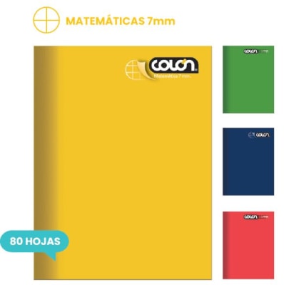 CUADERNO COLLEGE COLON LISO  MAT.7MM. 80 HJ (SURTIDO)