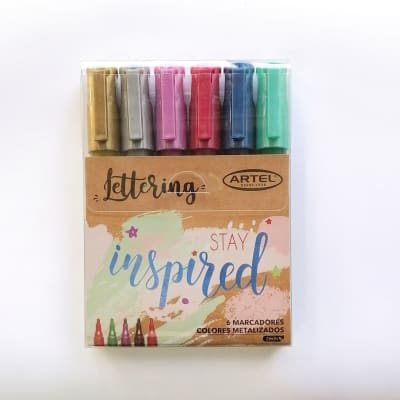 SET. MARCADORES LETTERING 6 METALI PTA 2