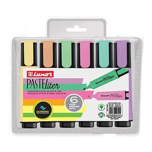 SET DESTACADOR PASTEL LUXOR 6 COLORES