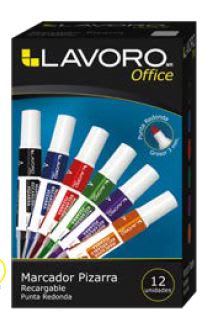 MARCADOR PIZARRA RECARGABLE PTA REDONDA NARANJA LAVORO