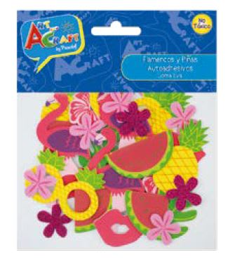 FIG. GOMA EVA FLAMENCOS Y PINAS 42 PCS ART & CRAF