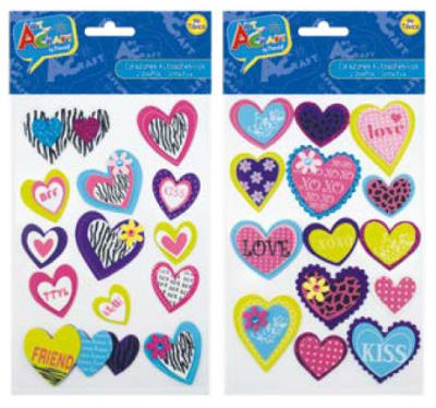 FIG. GOMA EVA CORAZONES 14 PCS 2 SURTIDO ART & CRAF