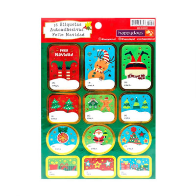 Stickers de-para Navidad 3 pliegos (surtido)