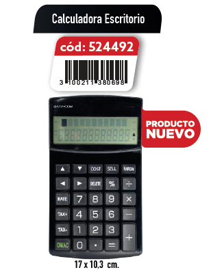 CALCULADORA ESCRITORIO 12 DIG. 2LIN. TECLA CORRECTORA DATACOM