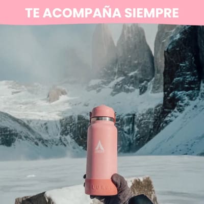 Botella Térmica Bombilla Ancha 946 ml Rosa Pastel