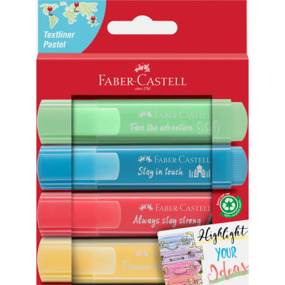 Destacador Textliner 46 Pastel Promo travel set 4 cartón