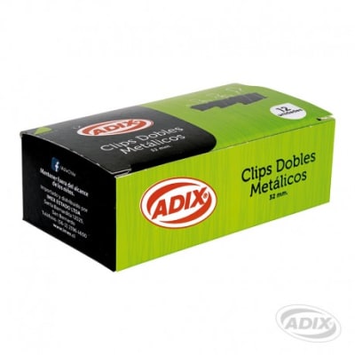 Clip Doble 32mm 12u Negro (019) ADIX