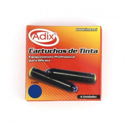 Cartucho Tinta Lapicera 6u Azul (002) ADIX