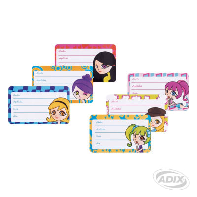 Etiqueta Escolar Muñeca 12u (006) ADIX