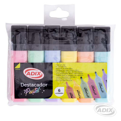 Set Destacador Pastel 6 Colores (019) ADIX