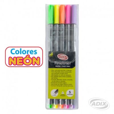 Fineliner 5 Colores Neón (028) ADIX