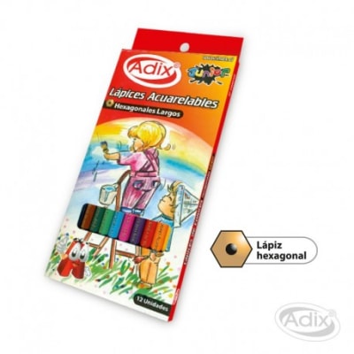 Lápiz Triangular Acuarelable 12u+Pincel (022) ADIX