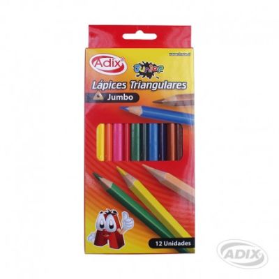 Lápiz Triangular 12 Colores (027) ADIX