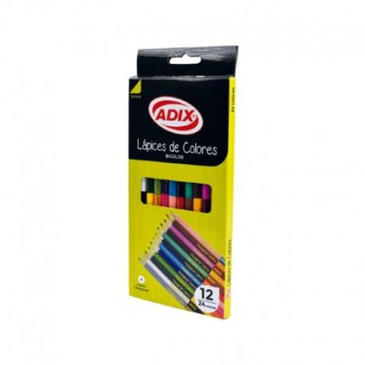 Lápiz Bicolor 12u 24 Colores (031) ADIX