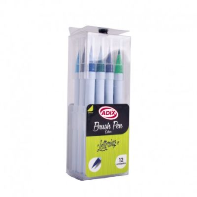 Brush Pen Caja c/Broche 12 Colores (006) ADIX