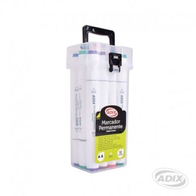 Marcador Permanente Dos Puntas 12 Colores (008) ADIX