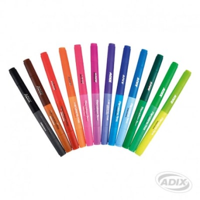Marcador Fino Doble Punta 24 Colores (011) ADIX