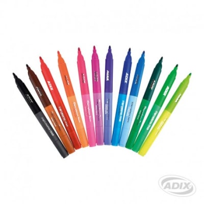 Marcador Fino Doble Punta 24 Colores (011) ADIX