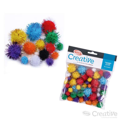 Pompón Glitter Surtido 78u (001) CREATIVE