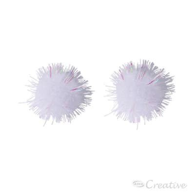 Pompón Glitter Blanco 25u (011) CREATIVE