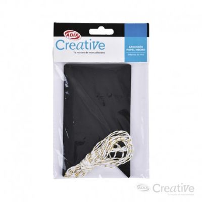 Banderín Papel Negro+3m Hilo (009) CREATIVE