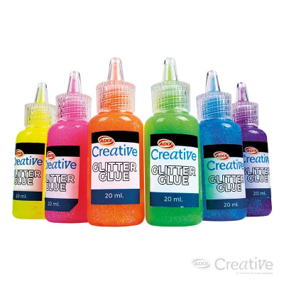 Glitter Glue Neón 20ml c/u 6u (004) CREATIVE