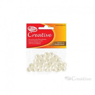 Cuenta Plástica Perla Blanca 100u (39) CREATIVE