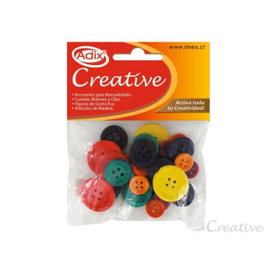Botón Madera 30u Surtido (001) CREATIVE