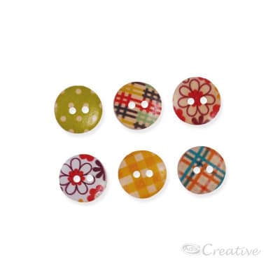 Botón Madera Pintada 40u Surtido (009) CREATIVE