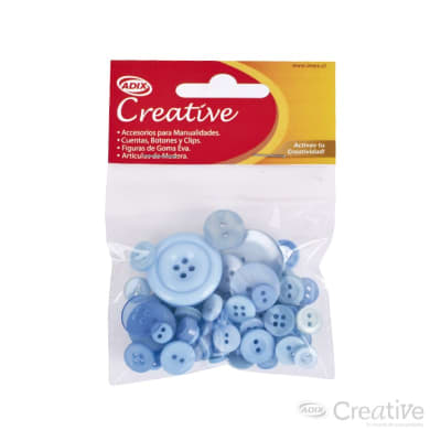 Botón Plástico Surtido Celeste 25g (011) CREATIVE