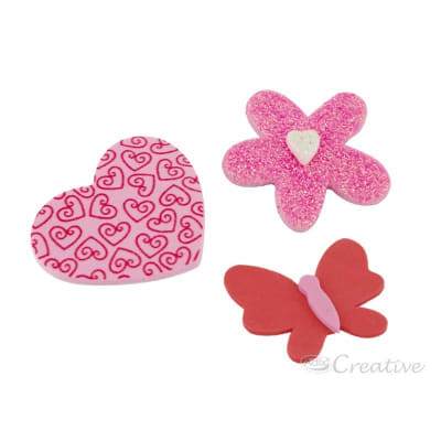Corazón/Flor/Mariposa Goma Eva 82u (076) CREATIVE