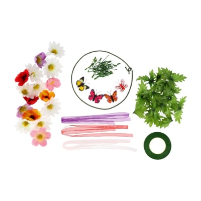 Set creación corona flores