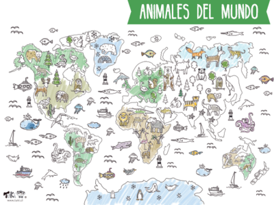 Poster XXL Animales del Mundo 70cmx1mt  1 poster 