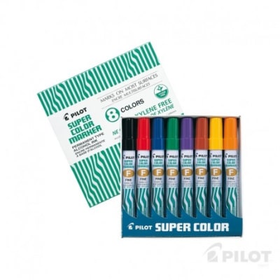 Marcador Permanente SCA Fino Set 8 colores PILOT