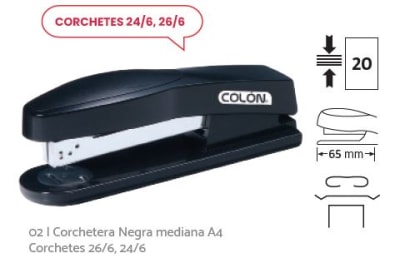 CORCHETERA COLON MEDIANA NEGRA A-4 26/6