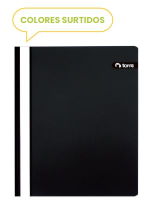CARPETA PVC PORTA FILE CARTA AZ/NG/RJ/GR TORRE (COLOR SURTIDO)
