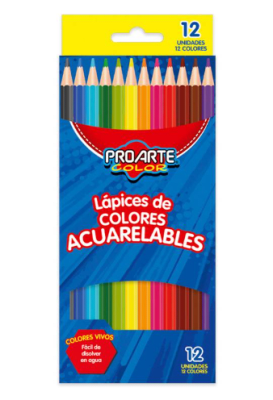 LAPICES DE COLOR PROARTE  12 LARGOS ACUARELABLE