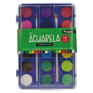 ACUARELA 18 COLORES TORRE