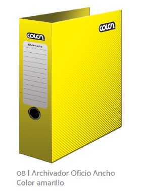 ARCHIVADOR COLON OFICIO ANCHO COLOR AMARILLO
