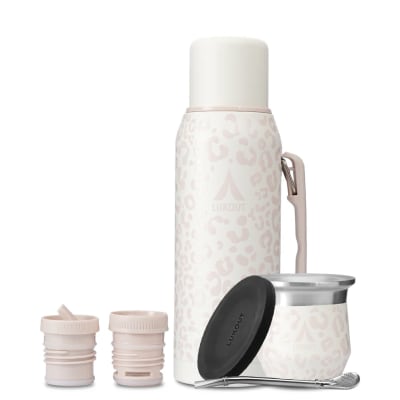 Kit PRO Termo Handle 1000 ml + Mate 170 ml Cream Animal