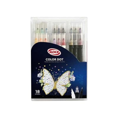 Set Marcador de Punto Doble Punta 18 Colores (047) ADIX
