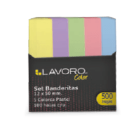BANDERITAS ADHESIVAS 5COL PASTEL 100HC/U