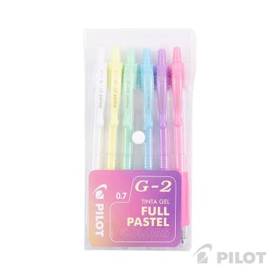 Set Lápiz Gel G-2 0.7 Pasteles 6u PILOT