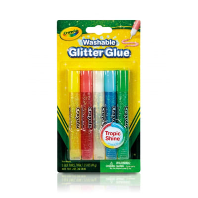 BLIS.GLITTER GLUE CRAYOLA 5 UNI TROPIC SHINE