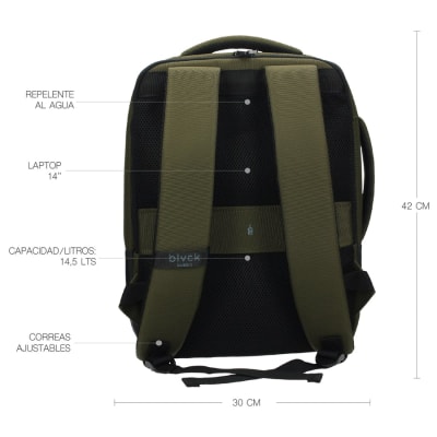 BLACK MOCHILA BOSS GREEN