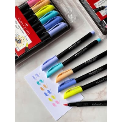 Marcadores Supersoft punta pincel estuche carton x6 pastel