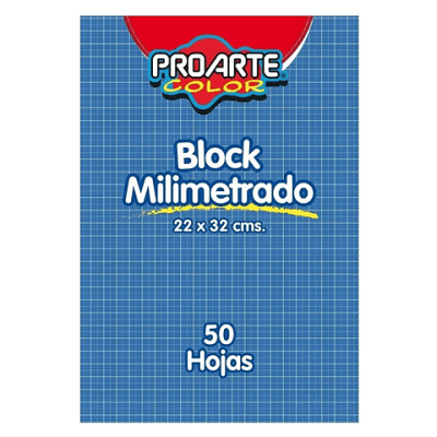 BLOCK PROARTE  MILIMETRADO 50 HJS.AZUL