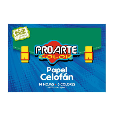 EST.PAPEL CELOFAN 14 HJS.6 COL SURT. 33x30 Cm