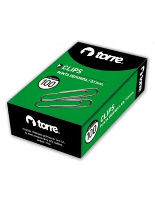 CLIPS TORRE 100UN PUNTA REDONDA 33 MM