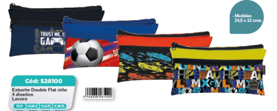 ESTUCHE DOBLE FLAT NIÑO 4 DISEÑOS V24